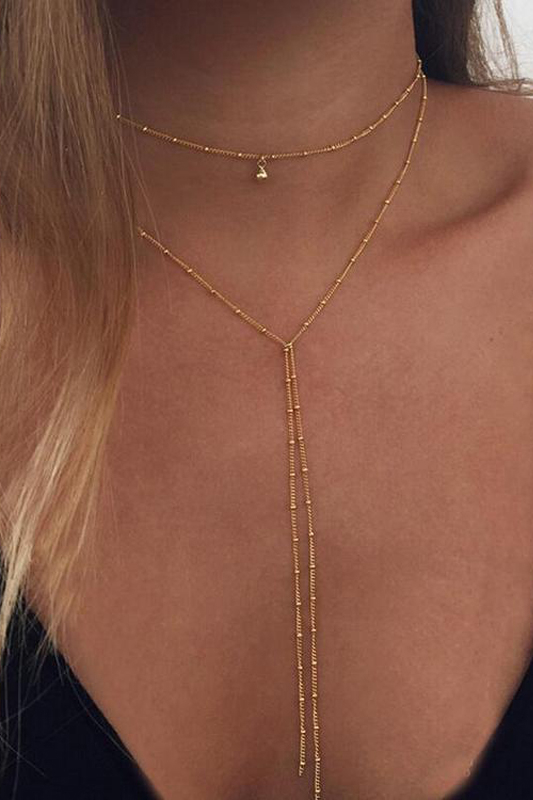 Gold Coin Layered Choker Necklace For Women - Multi-Layer Collar, Zinc Alloy, 32cm Length