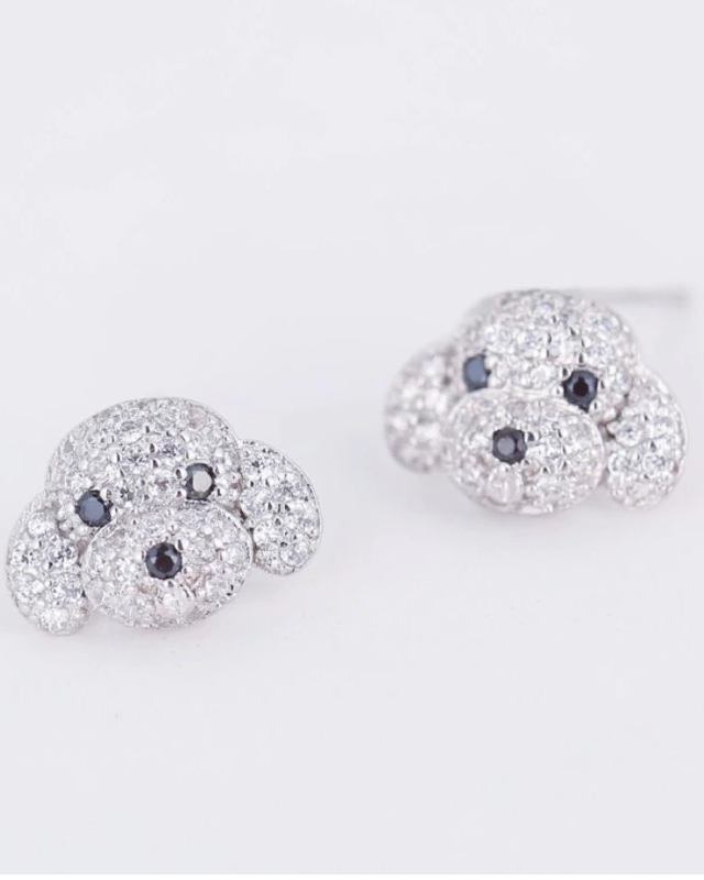 Fleepmart Temperament Cute Dog Stud Earrings Korean Personality 925 ...