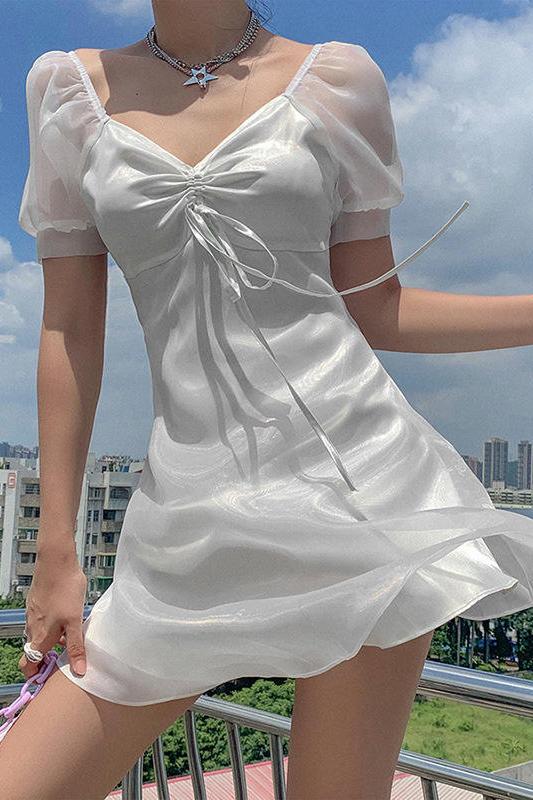 Fleepmart 2021 Fashion Women Summer Sundress Dress Harajuku Korean Style Sexy Fairy White Mini Dress Casual Cute Kawaii Clothes Fleepmart 2021 Fashion Women Summer Sundress Dress Harajuku Korean Style Sexy Fairy White Mini Dress Casual Cute Kawaii Clothes