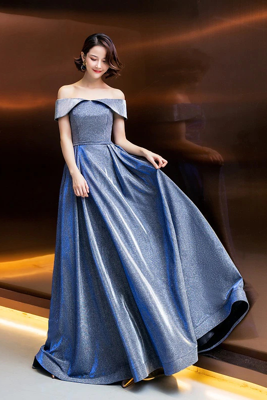 Fleepmart 2021 Evening Dresses bling Elegant Boat Neck Robe Longue Prom