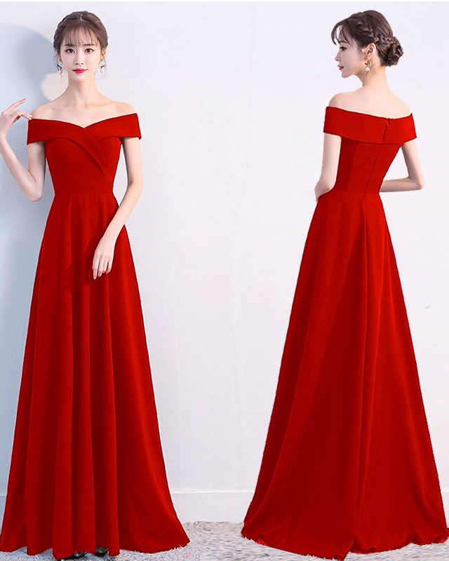 Fleepmart Long Elegant Evening Dress Satin Women Party Gowns Pleated ...