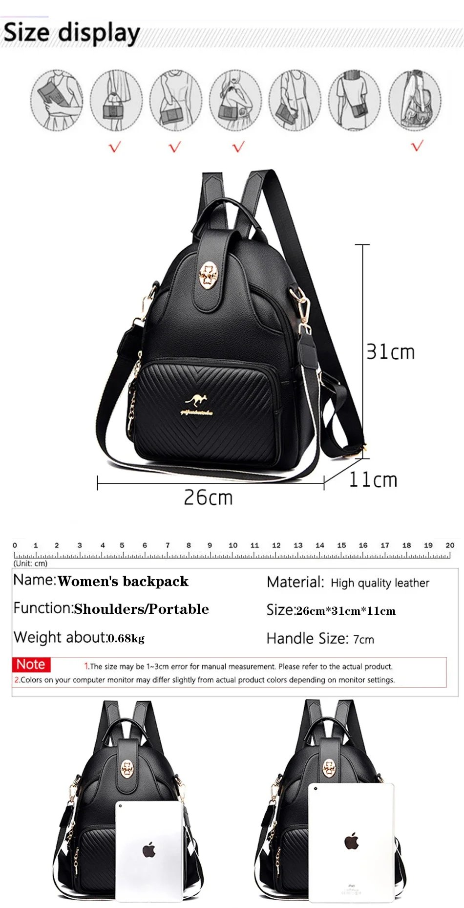 Fleepmart New Fashionable Women's Backpack High Quality Soft Leather Women Shoulder Bag Famous Luxury Brand Female Handbag Sac A Main