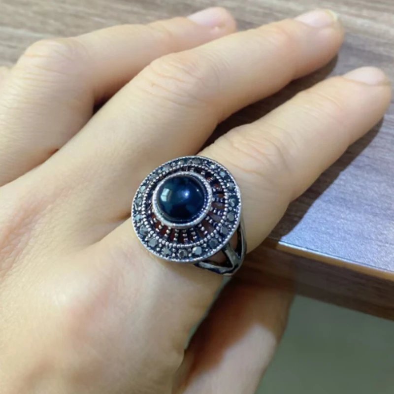 Fleepmart New Arrival Silver Color Retro Personality Red Stone Crystal CZ Ladies Engagement Rings Original Jewelry For Women Best Gifts