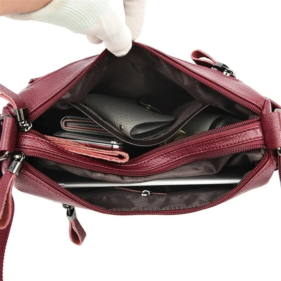 Fleepmart Soft Leather Luxury Handbags Women Bags Designer 3 Layers Shoulder Crossbody Sac Ladies Large Capacity Shopping Messenger Tote Fleepmart Soft Leather Luxury Handbags Women Bags Designer 3 Layers Shoulder Crossbody Sac Ladies Large Capacity Shopping Messenger Tote