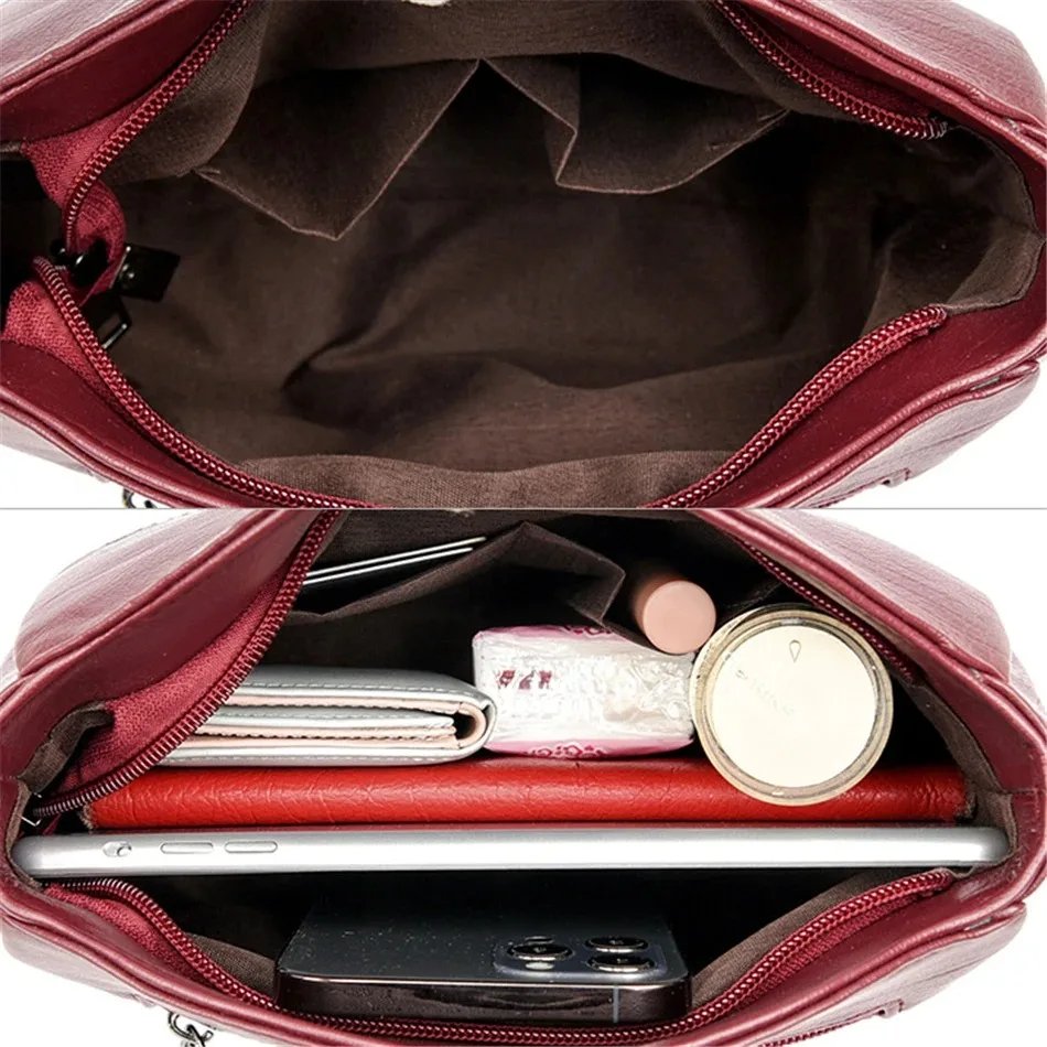 Fleepmart Soft Leather Luxury Handbags Women Bags Designer 3 Layers Shoulder Crossbody Sac Ladies Large Capacity Shopping Messenger Tote Fleepmart Soft Leather Luxury Handbags Women Bags Designer 3 Layers Shoulder Crossbody Sac Ladies Large Capacity Shopping Messenger Tote