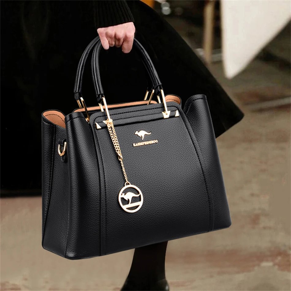 Fleepmart Soft Leather Luxury Handbags Women Bags Designer 3 Layers Shoulder Crossbody Sac Ladies Large Capacity Shopping Messenger Tote Fleepmart Soft Leather Luxury Handbags Women Bags Designer 3 Layers Shoulder Crossbody Sac Ladies Large Capacity Shopping Messenger Tote