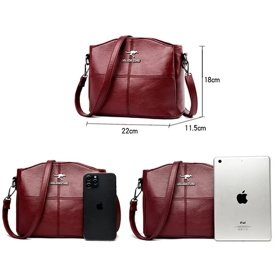 Fleepmart Soft Leather Luxury Handbags Women Bags Designer 3 Layers Shoulder Crossbody Sac Ladies Large Capacity Shopping Messenger Tote Fleepmart Soft Leather Luxury Handbags Women Bags Designer 3 Layers Shoulder Crossbody Sac Ladies Large Capacity Shopping Messenger Tote