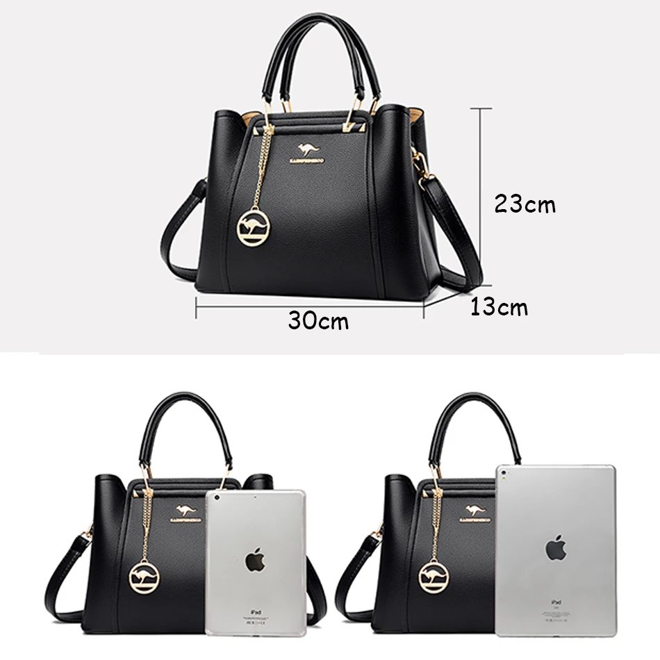 Fleepmart Soft Leather Luxury Handbags Women Bags Designer 3 Layers Shoulder Crossbody Sac Ladies Large Capacity Shopping Messenger Tote Fleepmart Soft Leather Luxury Handbags Women Bags Designer 3 Layers Shoulder Crossbody Sac Ladies Large Capacity Shopping Messenger Tote