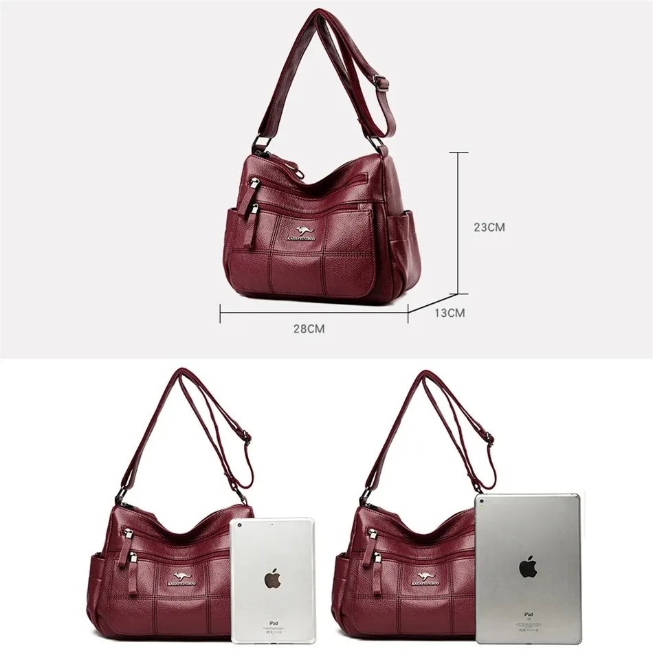 Fleepmart Soft Leather Luxury Handbags Women Bags Designer 3 Layers Shoulder Crossbody Sac Ladies Large Capacity Shopping Messenger Tote Fleepmart Soft Leather Luxury Handbags Women Bags Designer 3 Layers Shoulder Crossbody Sac Ladies Large Capacity Shopping Messenger Tote