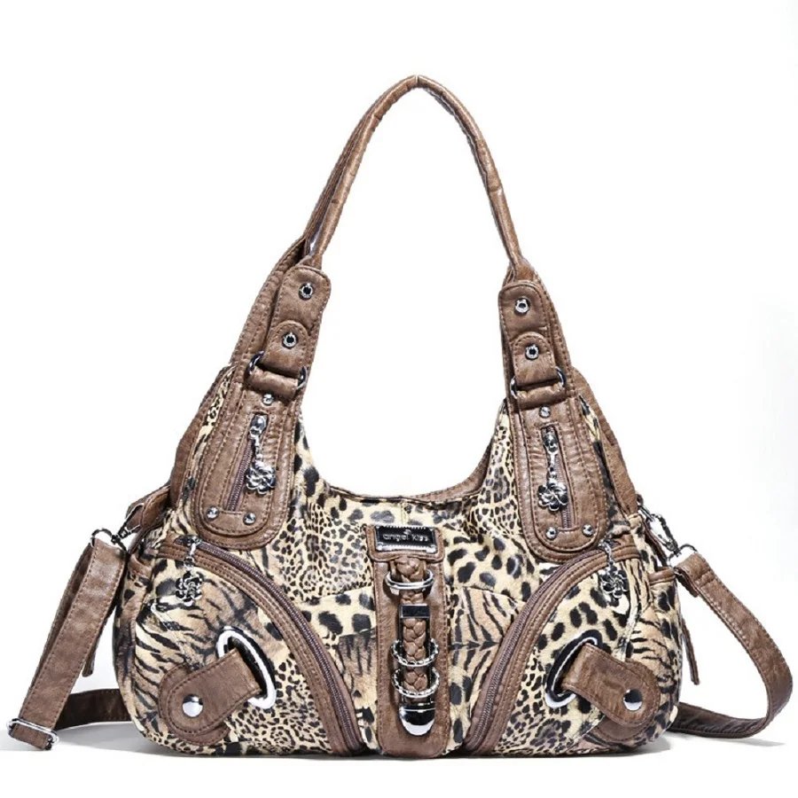 Fleepmart Angel kiss Women Handbags Leopard Bag Top-handle Handbag Fashion Satchel Dumpling Pack Shoulder Bag Tote Bag Hobos Large Purse