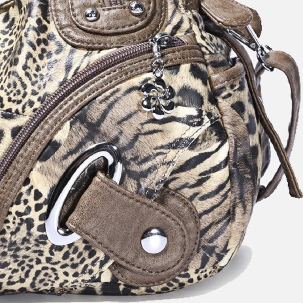 Fleepmart Angel kiss Women Handbags Leopard Bag Top-handle Handbag Fashion Satchel Dumpling Pack Shoulder Bag Tote Bag Hobos Large Purse