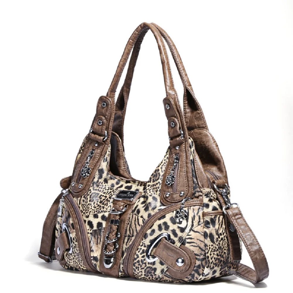 Fleepmart Angel kiss Women Handbags Leopard Bag Top-handle Handbag Fashion Satchel Dumpling Pack Shoulder Bag Tote Bag Hobos Large Purse
