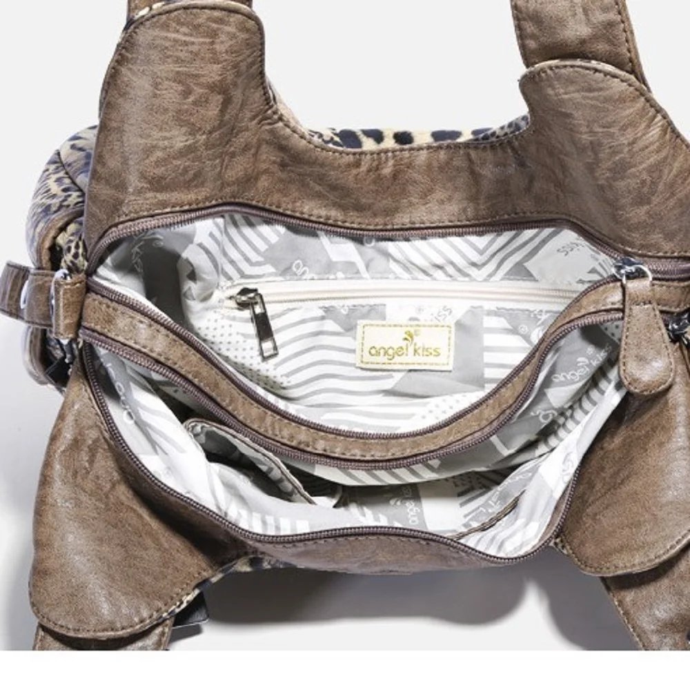 Fleepmart Angel kiss Women Handbags Leopard Bag Top-handle Handbag Fashion Satchel Dumpling Pack Shoulder Bag Tote Bag Hobos Large Purse