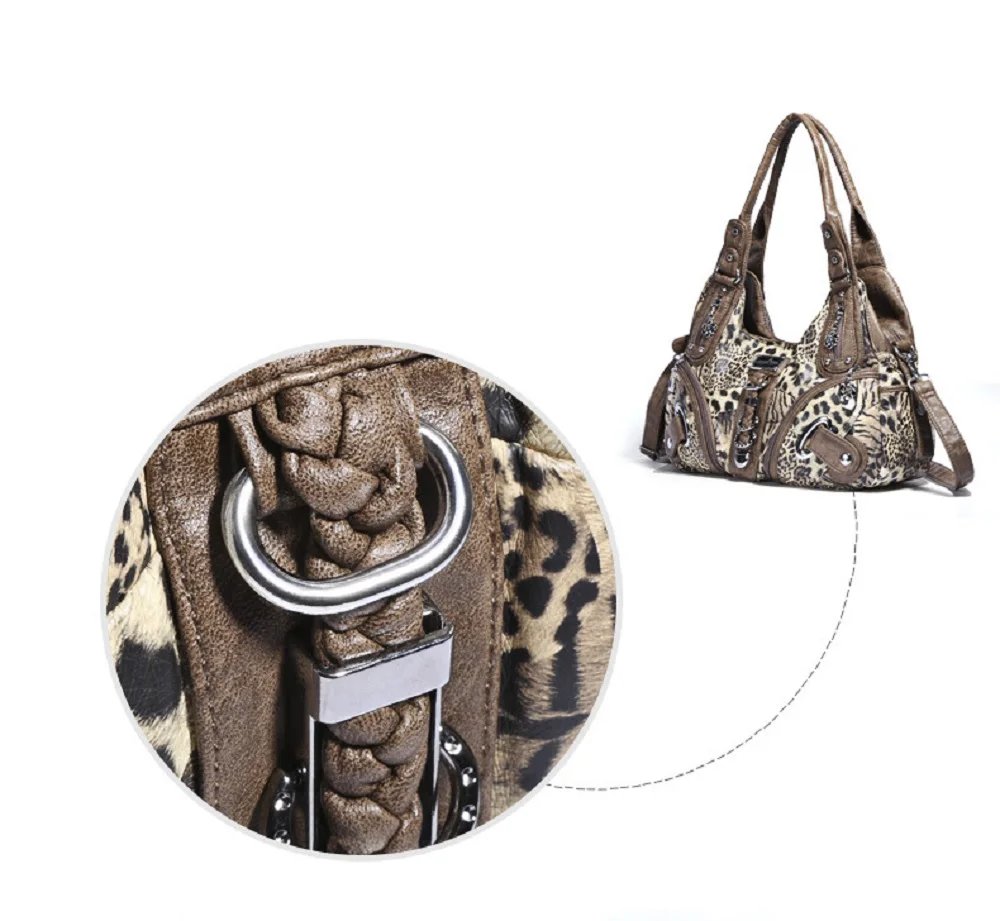 Fleepmart Angel kiss Women Handbags Leopard Bag Top-handle Handbag Fashion Satchel Dumpling Pack Shoulder Bag Tote Bag Hobos Large Purse