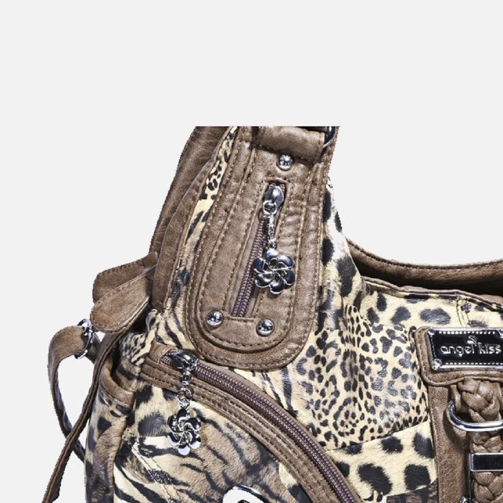 Fleepmart Angel kiss Women Handbags Leopard Bag Top-handle Handbag Fashion Satchel Dumpling Pack Shoulder Bag Tote Bag Hobos Large Purse