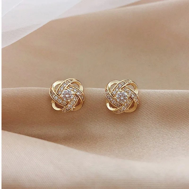 Luxury Zircon Cross Stud Earrings for Women | Elegant Hollow Geometric Design - Image 3