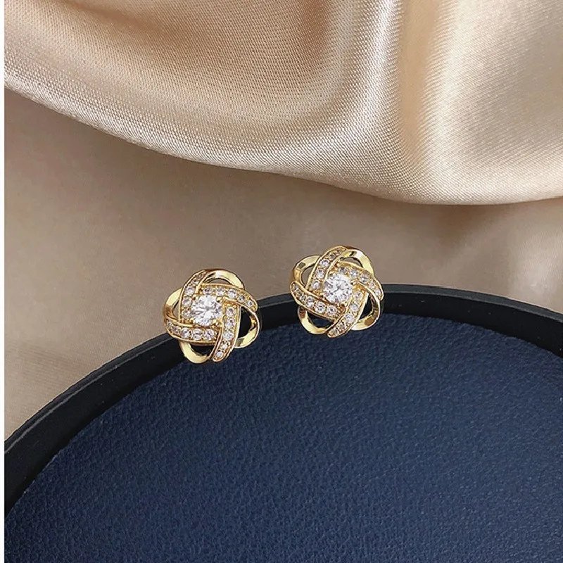 Luxury Zircon Cross Stud Earrings for Women | Elegant Hollow Geometric Design Luxury Zircon Cross Stud Earrings for Women | Elegant Hollow Geometric Design