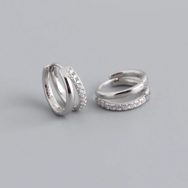 Stainless Steel Zircon Star Hoop Earrings | Vintage Crystal Circle Design
