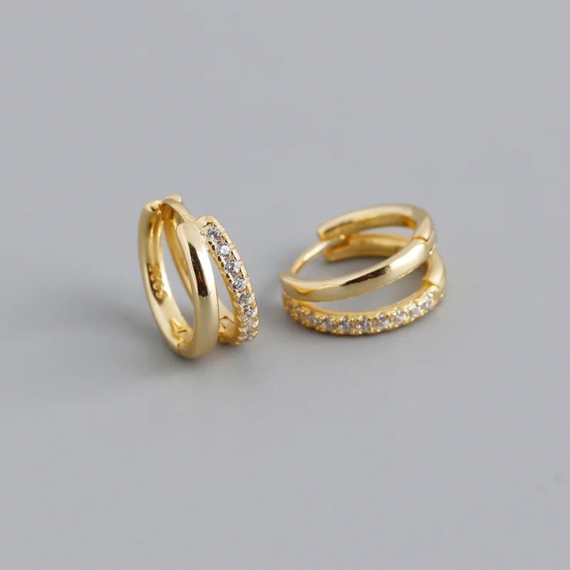 Stainless Steel Zircon Star Hoop Earrings | Vintage Crystal Circle Design