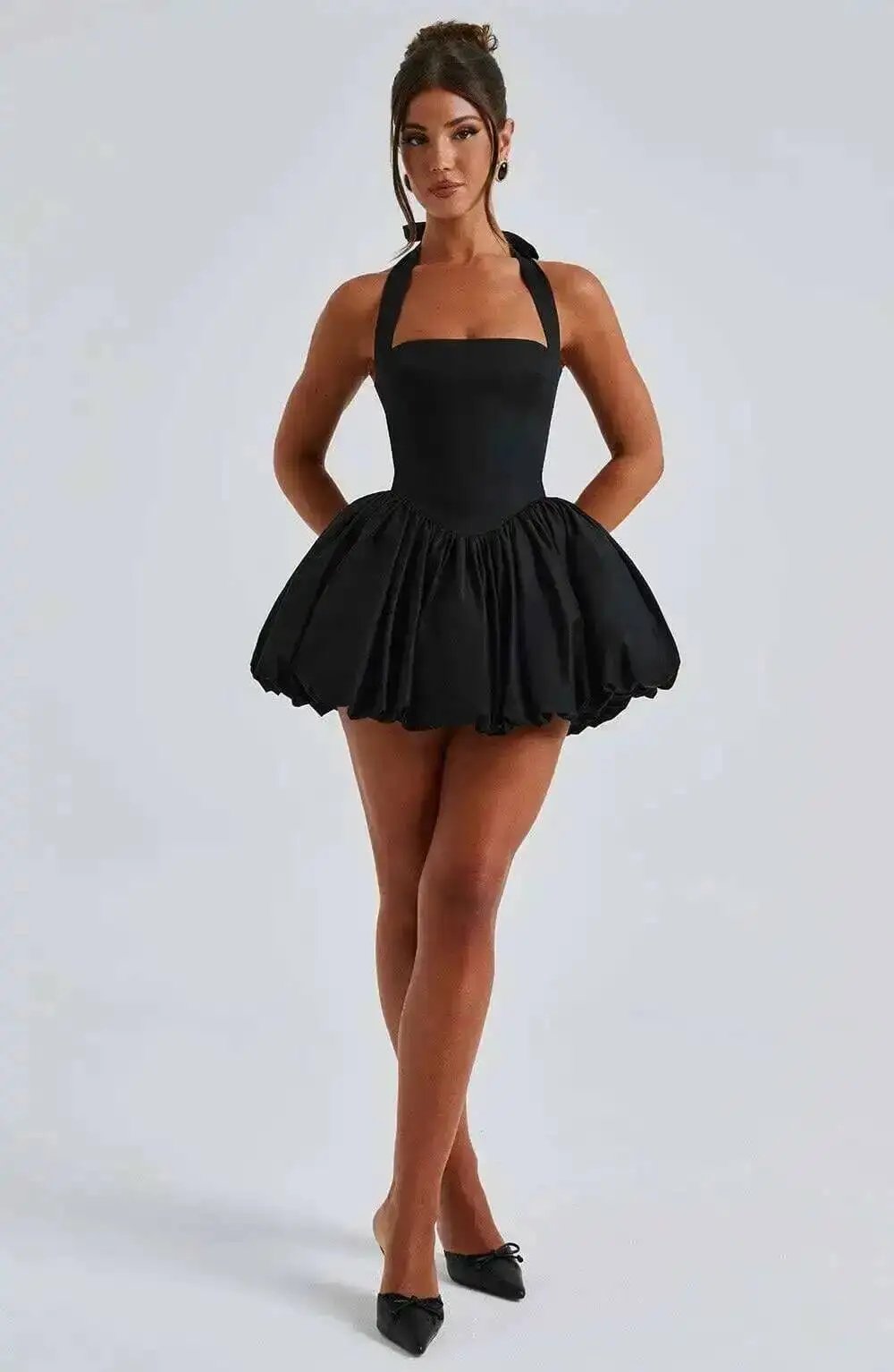 Women's Halter Waist Wrap A-Line Mini Dress – Sexy Spring Summer Party Ball Gown Dress 2025