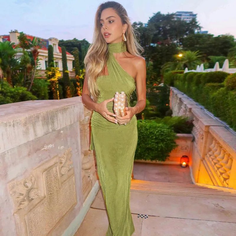 Fleepmart Halter Strapless Sexy Maxi Dress For Women Fashion Green Off-shoulder Backless Sleeveless Bodycon Elegant Long Dress Fleepmart Halter Strapless Sexy Maxi Dress For Women Fashion Green Off-shoulder Backless Sleeveless Bodycon Elegant Long Dress