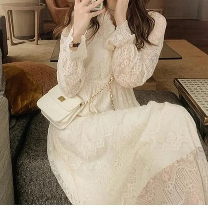 Fleepmart Elegant White Lace Dress Women's Inner Wear Spring Autumn Small Size Dandelion Personality Small Fragrance Style Skirt - Image 3