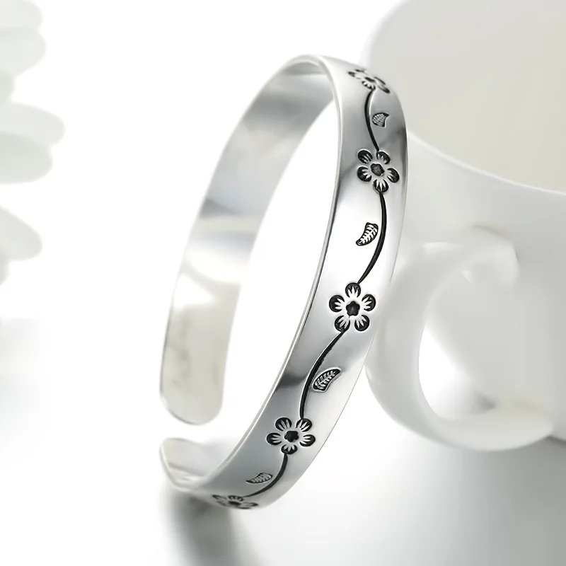Fleepmart New 925 Sterling Silver Original romantic Gypsophila star Bangles for women bracelets fashion party wedding accessories jewelry