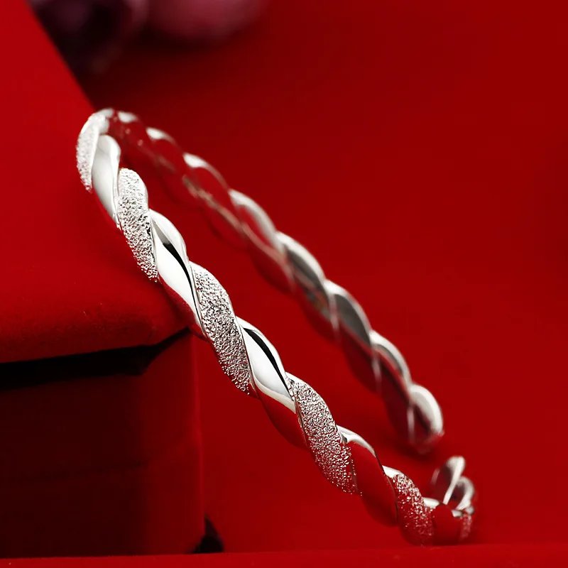Fleepmart New 925 Sterling Silver Original romantic Gypsophila star Bangles for women bracelets fashion party wedding accessories jewelry