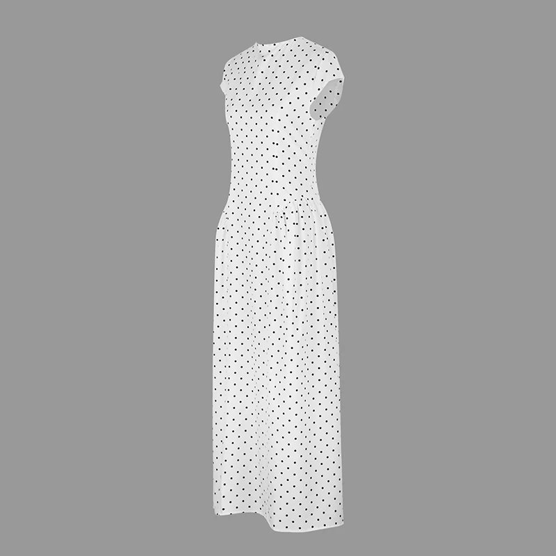 Fleepmart Women New Long Dresses Summer Elegant Upgraded Version Casual Polka Dots Party Dress Graceful Holiday Casual Slim Female Dresses