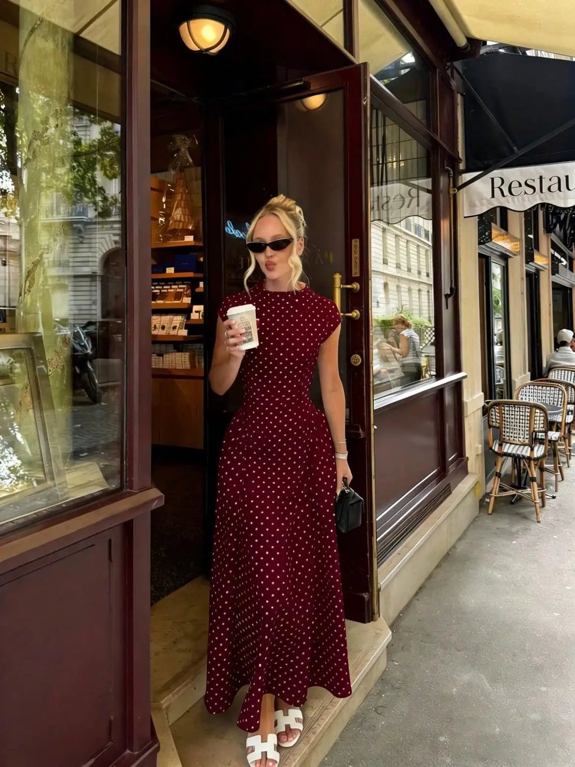 Fleepmart Women New Long Dresses Summer Elegant Upgraded Version Casual Polka Dots Party Dress Graceful Holiday Casual Slim Female Dresses