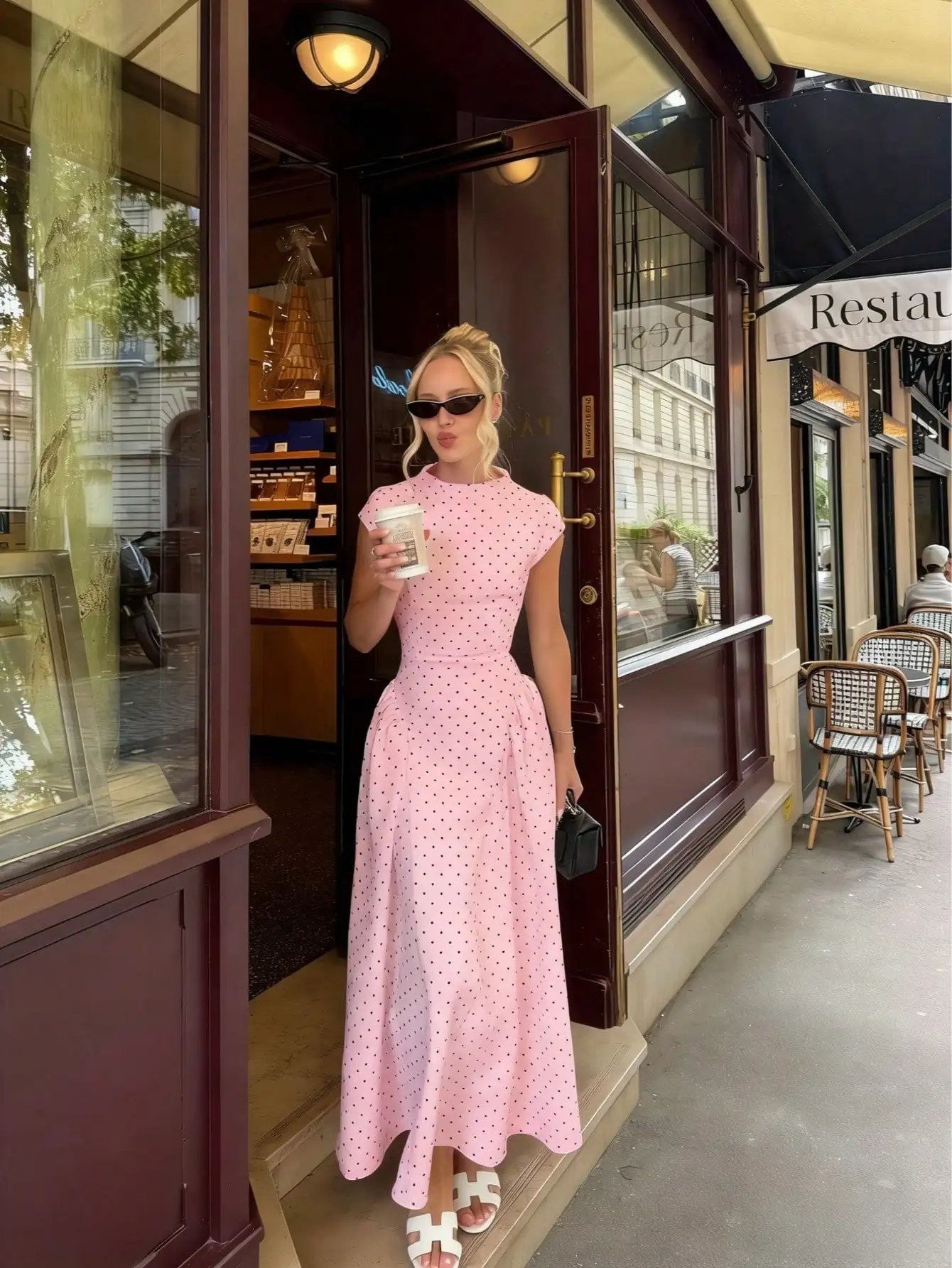 Fleepmart Women New Long Dresses Summer Elegant Upgraded Version Casual Polka Dots Party Dress Graceful Holiday Casual Slim Female Dresses