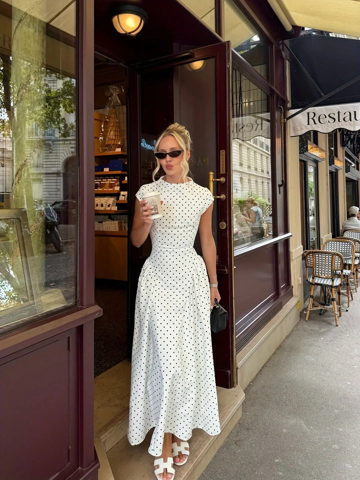 Fleepmart Women New Long Dresses Summer Elegant Upgraded Version Casual Polka Dots Party Dress Graceful Holiday Casual Slim Female Dresses