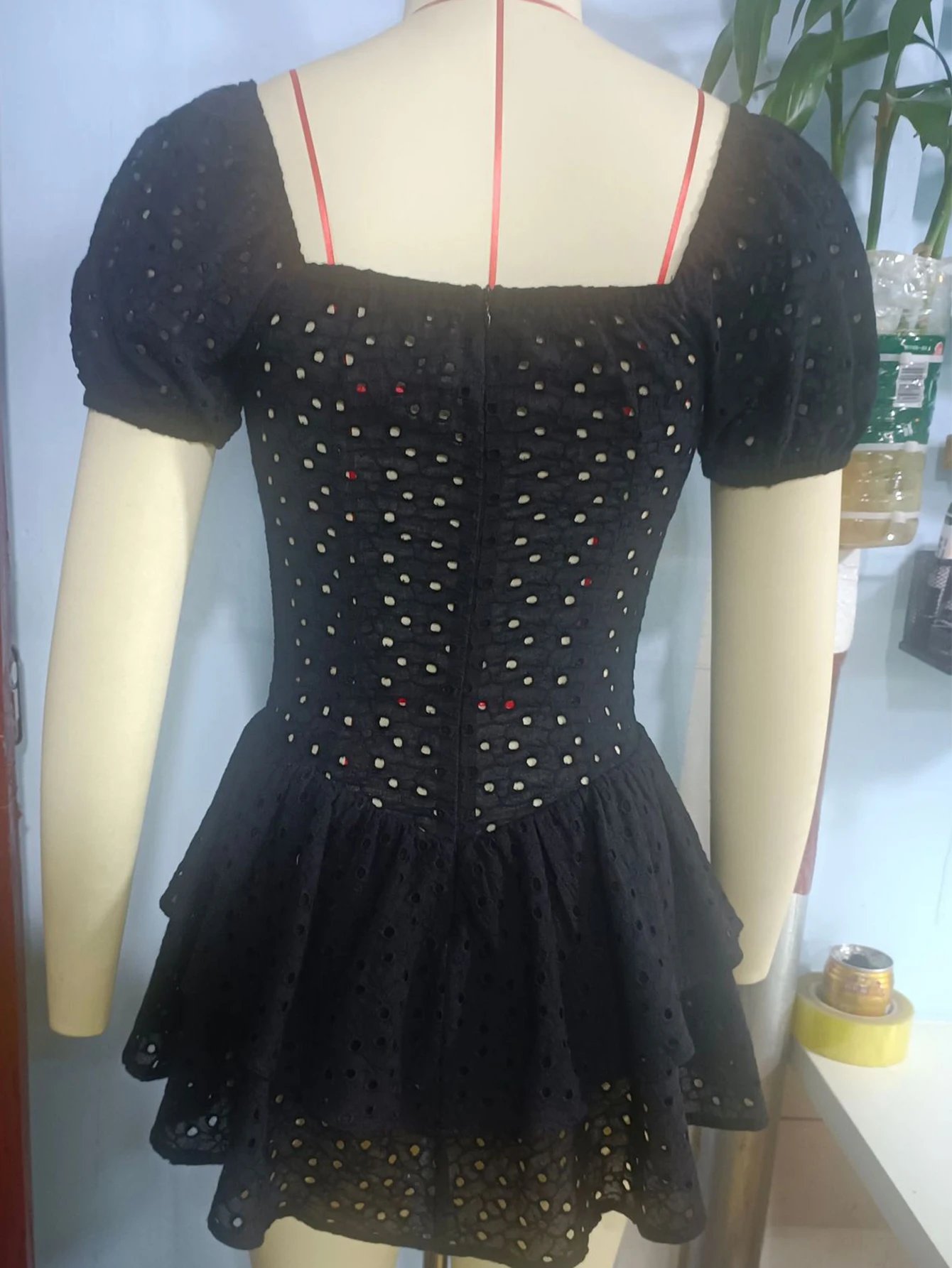 Sexy hollow black white mini summer dress women elegant backless tierred birthday dress new short evening party dresses vestidos - Image 6