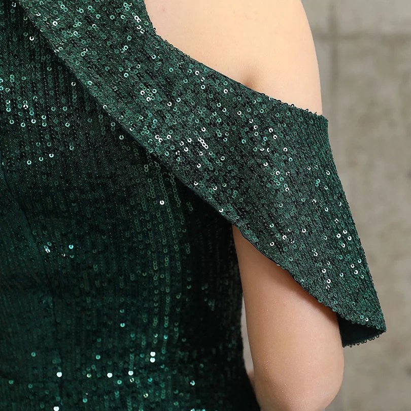 Fleepmart Elegant Mermaid Off the Shoulder Evening Dresses for Woman Sequins Dress for Special Occasions Formal Party Dresses