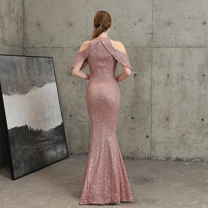Fleepmart Elegant Mermaid Off the Shoulder Evening Dresses for Woman Sequins Dress for Special Occasions Formal Party Dresses