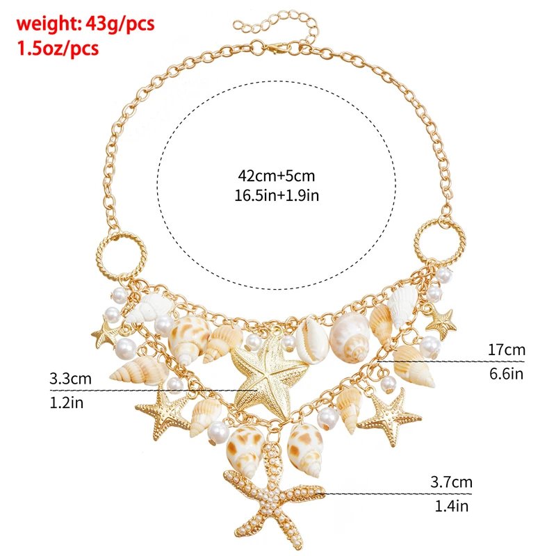 Fleepmart Bohemia Handmade Shell Conch Chain Bracelet for Women Elegant Imitation Pearl Pendant Bracelet Summer Beach Jewelry Gifts