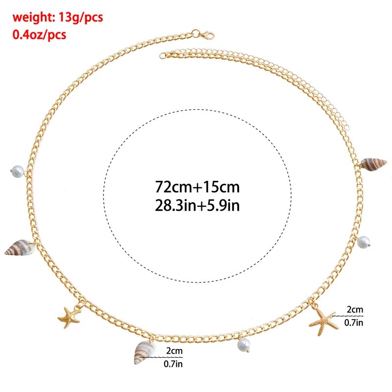 Fleepmart Bohemia Handmade Shell Conch Chain Bracelet for Women Elegant Imitation Pearl Pendant Bracelet Summer Beach Jewelry Gifts