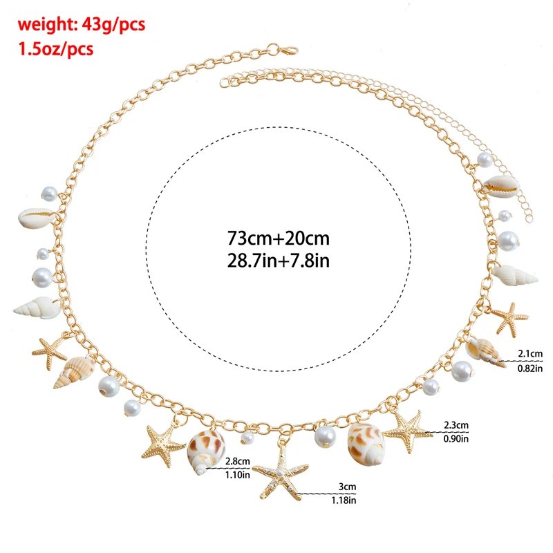 Fleepmart Bohemia Handmade Shell Conch Chain Bracelet for Women Elegant Imitation Pearl Pendant Bracelet Summer Beach Jewelry Gifts