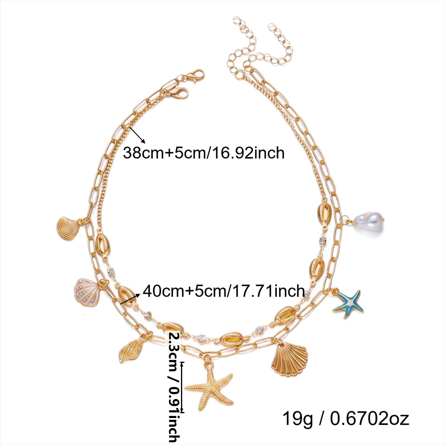 Fleepmart Starfish Conch Layered Choker Necklaces for Women Boho Gold Color Shell Chain Necklaces Charms Beach Summer Party Jewelry Gift Fleepmart Starfish Conch Layered Choker Necklaces for Women Boho Gold Color Shell Chain Necklaces Charms Beach Summer Party Jewelry Gift