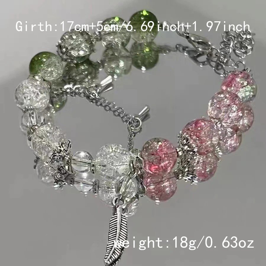 Fleepmart Niche Design Super Fairy Butterfly Bracelet for Women Sweet Green Bead Tassels Chain Elastic Bracelet Exquisite Party Jewelry Fleepmart Niche Design Super Fairy Butterfly Bracelet for Women Sweet Green Bead Tassels Chain Elastic Bracelet Exquisite Party Jewelry