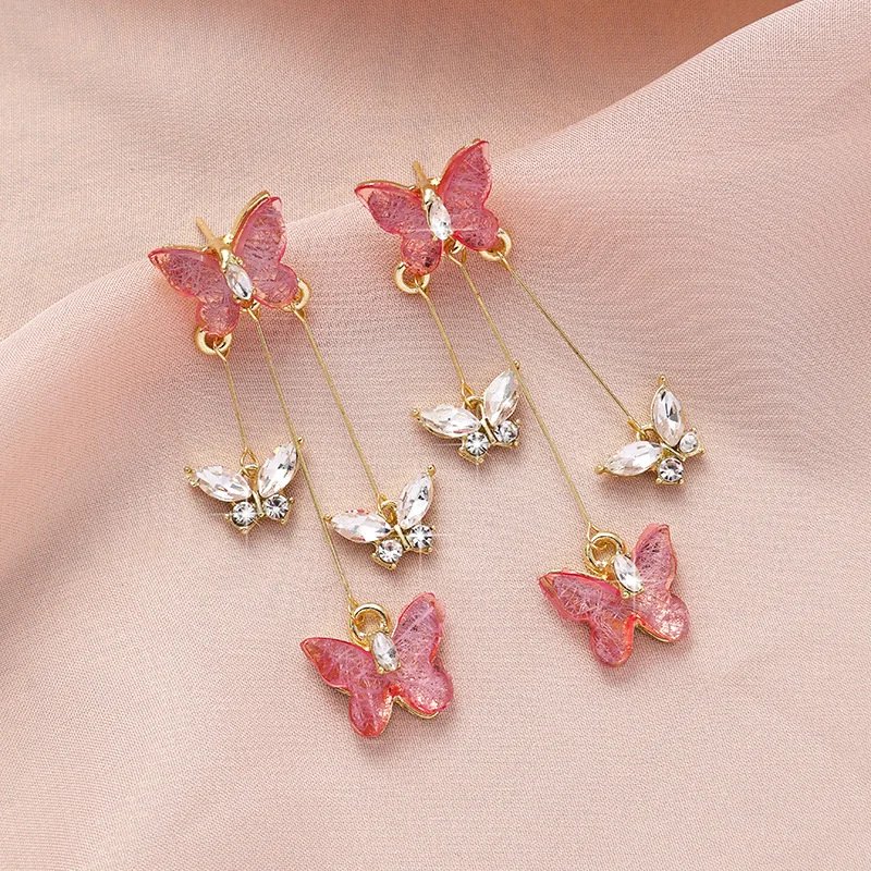Fleepmart Elegant Purple Glass Butterfly Long Tassel Earrings for Women Delicate Rhinestone Crystal Insect Earrings Luxury Party Jewelry Fleepmart Elegant Purple Glass Butterfly Long Tassel Earrings for Women Delicate Rhinestone Crystal Insect Earrings Luxury Party Jewelry
