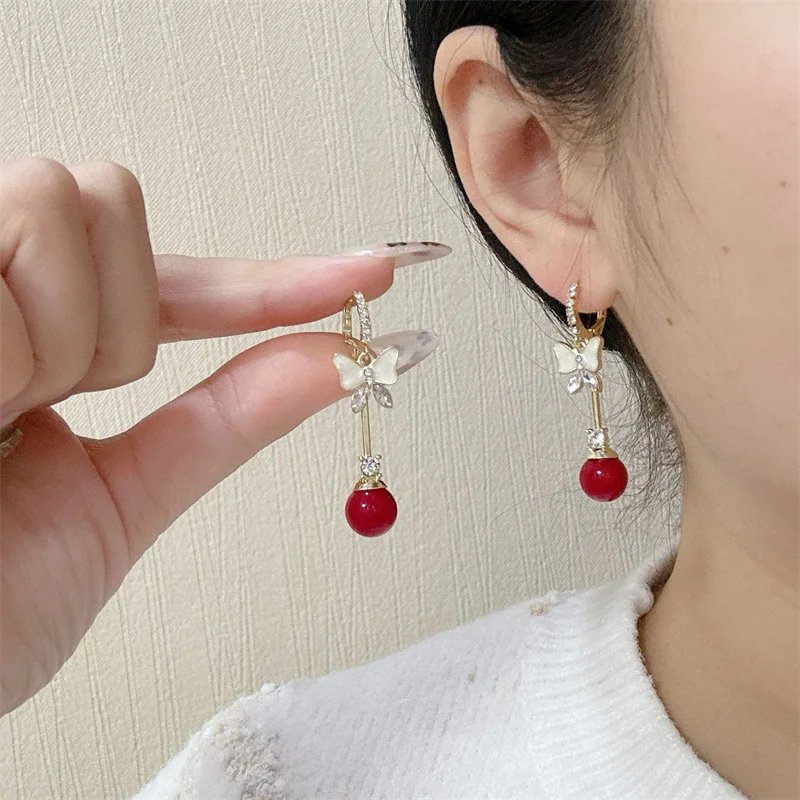 Fleepmart Elegant Purple Glass Butterfly Long Tassel Earrings for Women Delicate Rhinestone Crystal Insect Earrings Luxury Party Jewelry Fleepmart Elegant Purple Glass Butterfly Long Tassel Earrings for Women Delicate Rhinestone Crystal Insect Earrings Luxury Party Jewelry