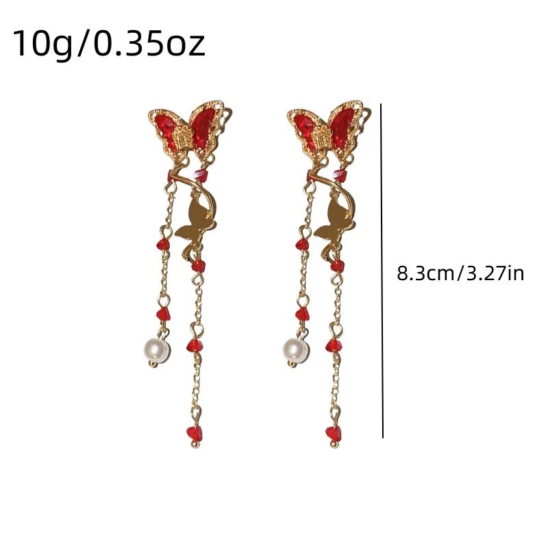Fleepmart Elegant Purple Glass Butterfly Long Tassel Earrings for Women Delicate Rhinestone Crystal Insect Earrings Luxury Party Jewelry Fleepmart Elegant Purple Glass Butterfly Long Tassel Earrings for Women Delicate Rhinestone Crystal Insect Earrings Luxury Party Jewelry