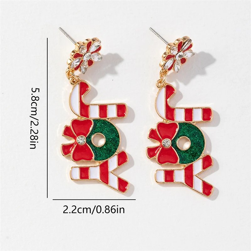 Fleepmart New Trendy Exquisite Christmas Light Bulb Drop Earrings for Women Simple Rhinestone Bowknot Earrings Xmas Party Jewelry Gifts
