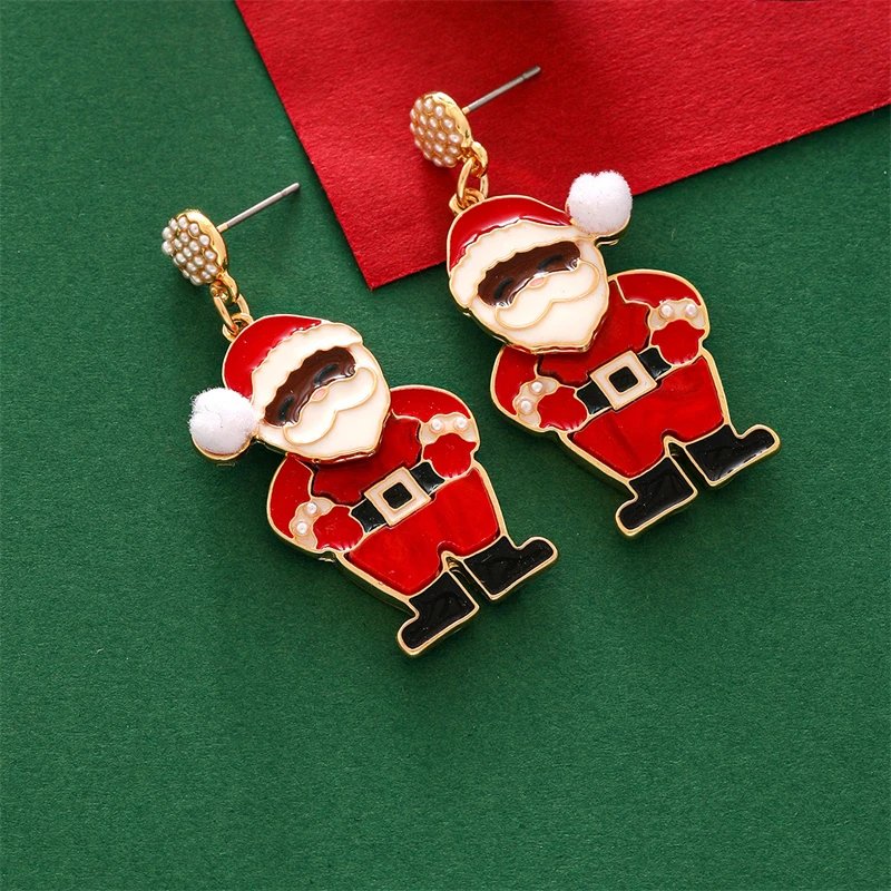 Fleepmart New Trendy Exquisite Christmas Light Bulb Drop Earrings for Women Simple Rhinestone Bowknot Earrings Xmas Party Jewelry Gifts