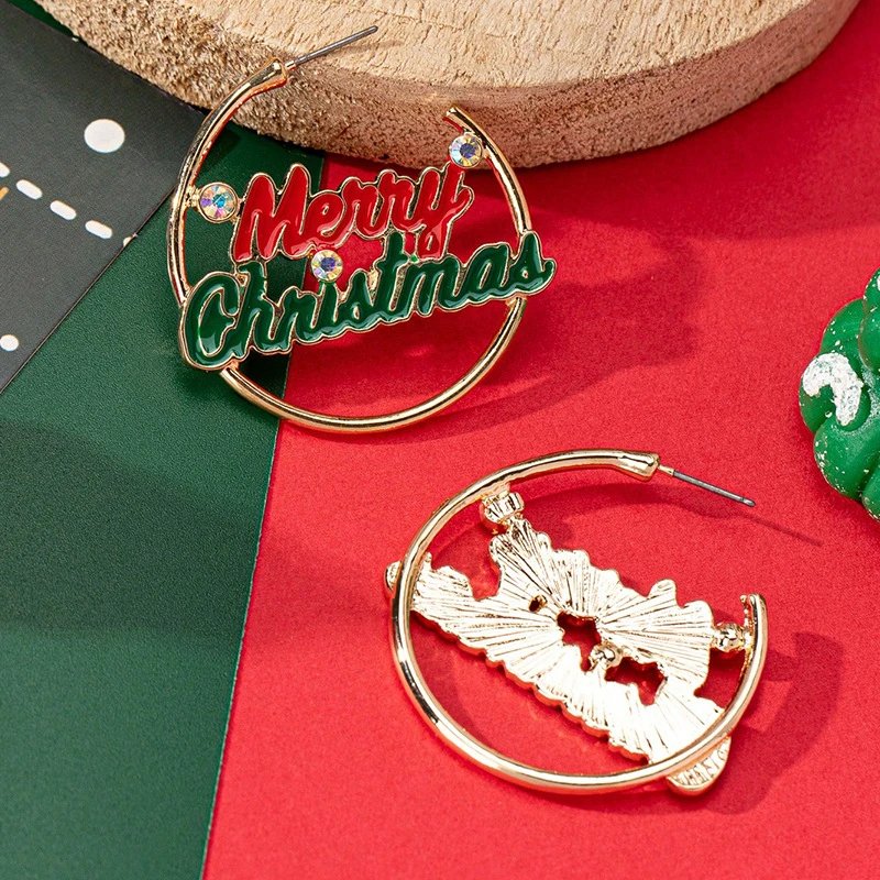 Fleepmart New Trendy Exquisite Christmas Light Bulb Drop Earrings for Women Simple Rhinestone Bowknot Earrings Xmas Party Jewelry Gifts