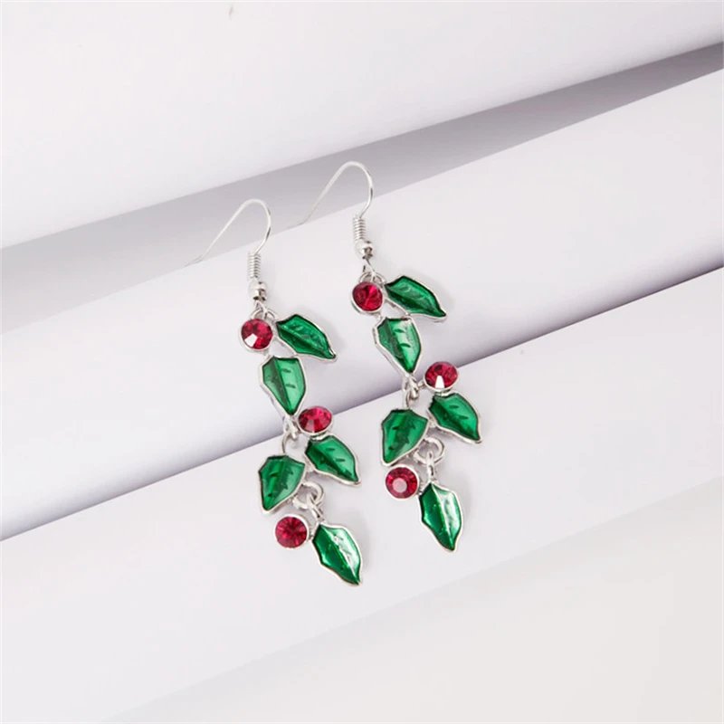 Fleepmart New Trendy Exquisite Christmas Light Bulb Drop Earrings for Women Simple Rhinestone Bowknot Earrings Xmas Party Jewelry Gifts