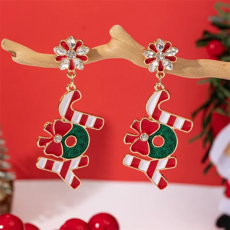Fleepmart New Trendy Exquisite Christmas Light Bulb Drop Earrings for Women Simple Rhinestone Bowknot Earrings Xmas Party Jewelry Gifts