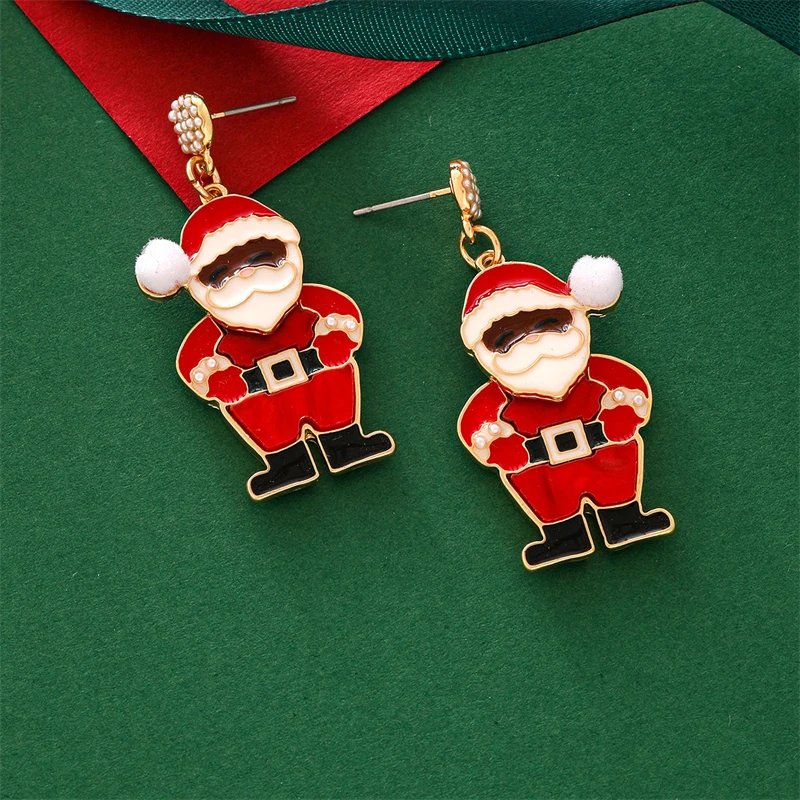 Fleepmart New Trendy Exquisite Christmas Light Bulb Drop Earrings for Women Simple Rhinestone Bowknot Earrings Xmas Party Jewelry Gifts