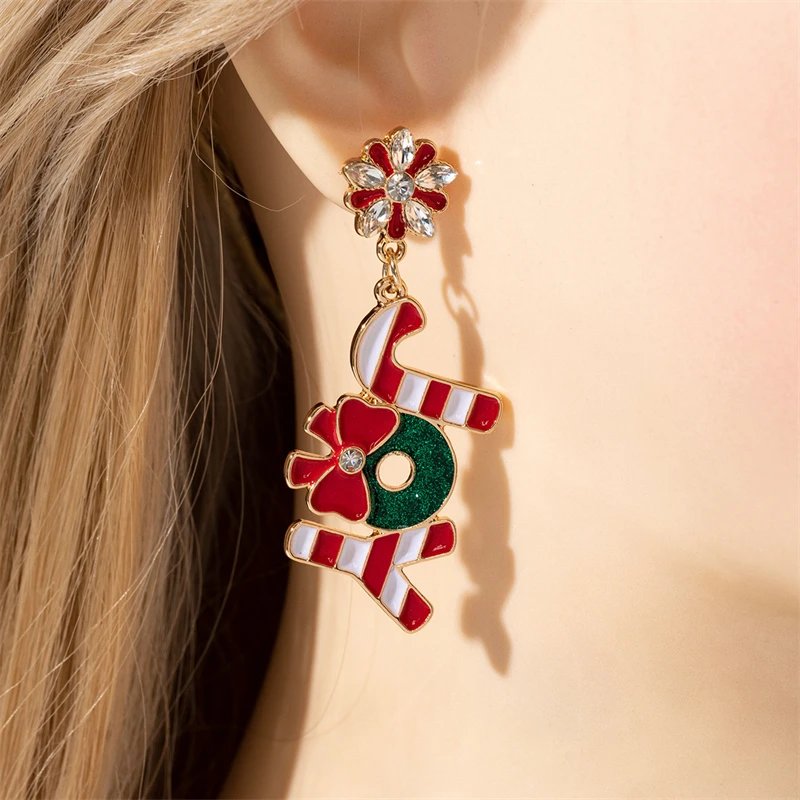 Fleepmart New Trendy Exquisite Christmas Light Bulb Drop Earrings for Women Simple Rhinestone Bowknot Earrings Xmas Party Jewelry Gifts